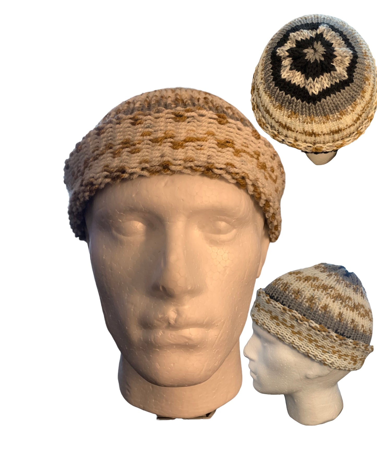 Multi-Colored Skull Cap, Beanie, Dockers Hat, Fishermen Cap, Skully (KNITTED)