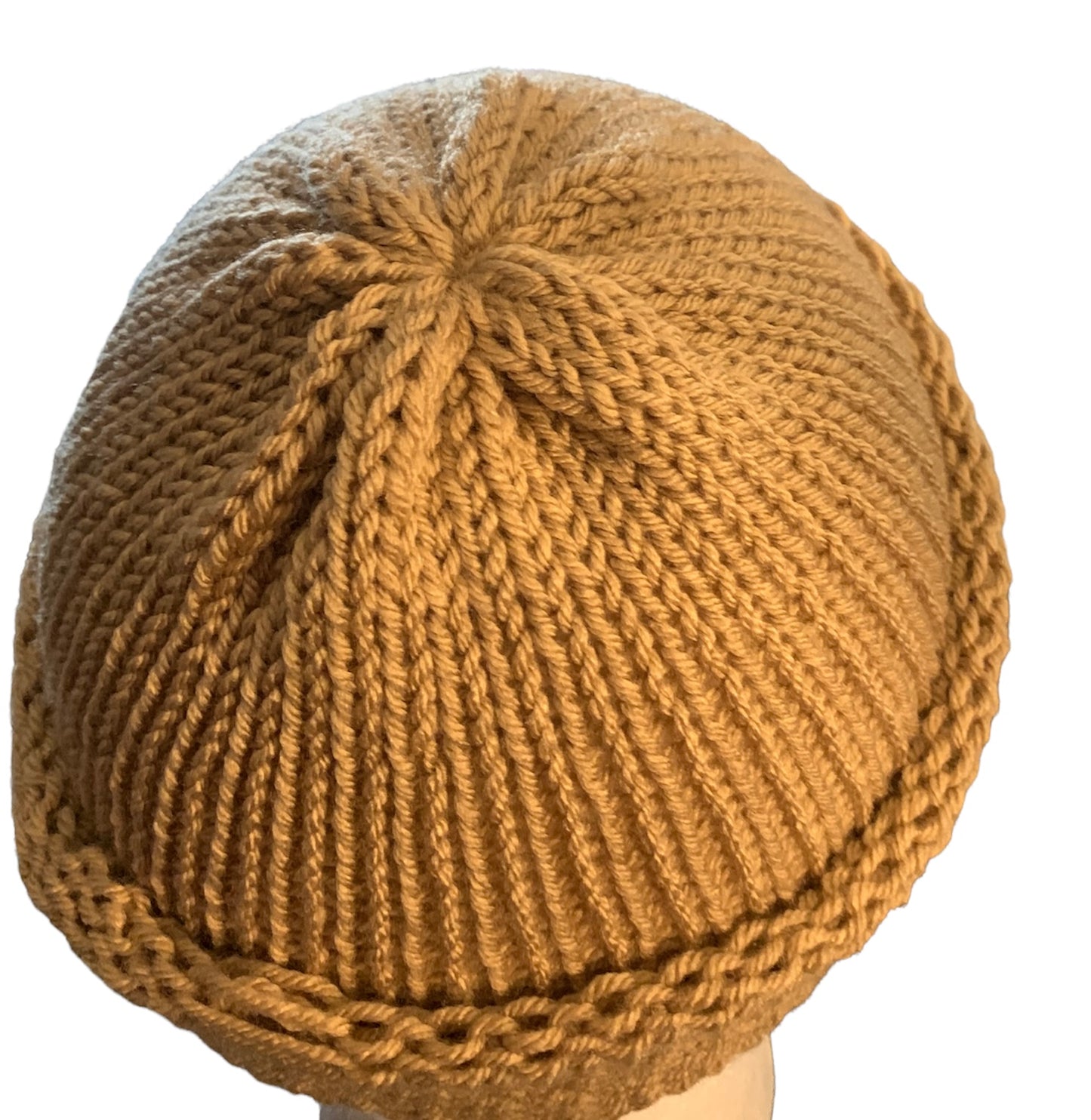 Tan Skull Cap, Beanie, Dockers Hat, Fishermen Cap, Skully (KNITTED)