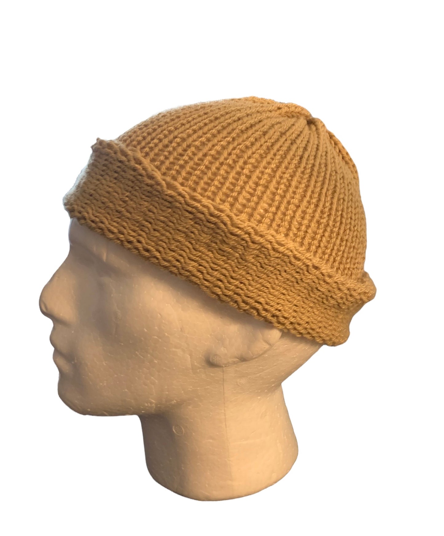 Tan Skull Cap, Beanie, Dockers Hat, Fishermen Cap, Skully (KNITTED)