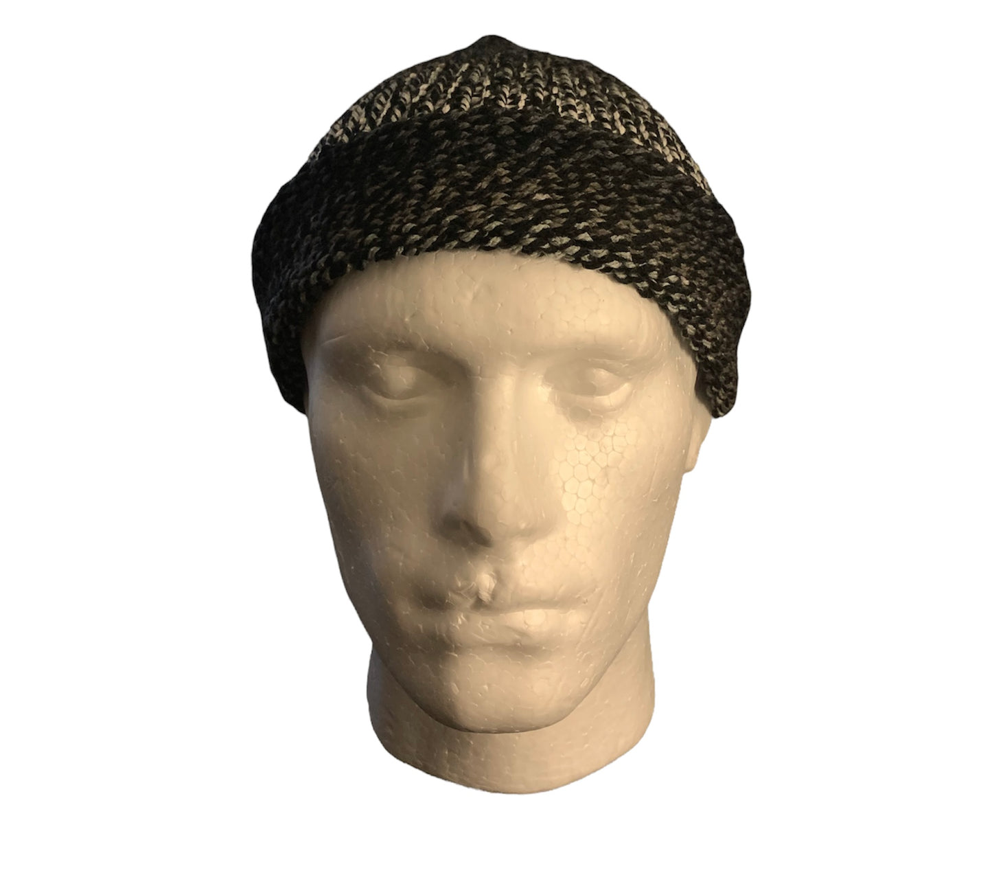 Black transitioning to Ash Skull Cap, Beanie, Dockers Hat, Fishermen Cap, Skully (KNITTED)