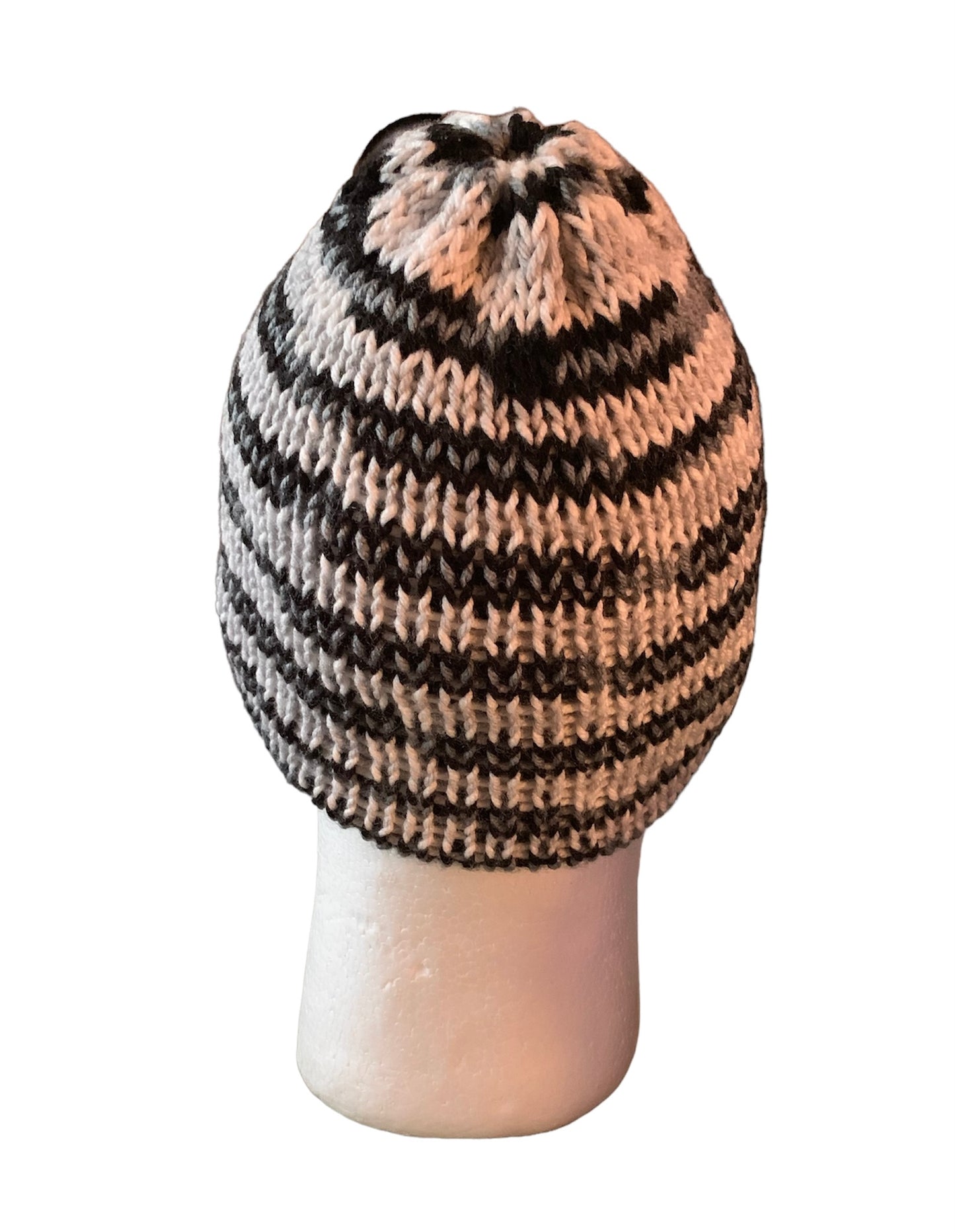 Black,White & Grey Flap Tap Docker, Docker Kufi, Docker Beanie, Fisherman Beanie, Fisherman Hat, Skull Cap (KNITTED)