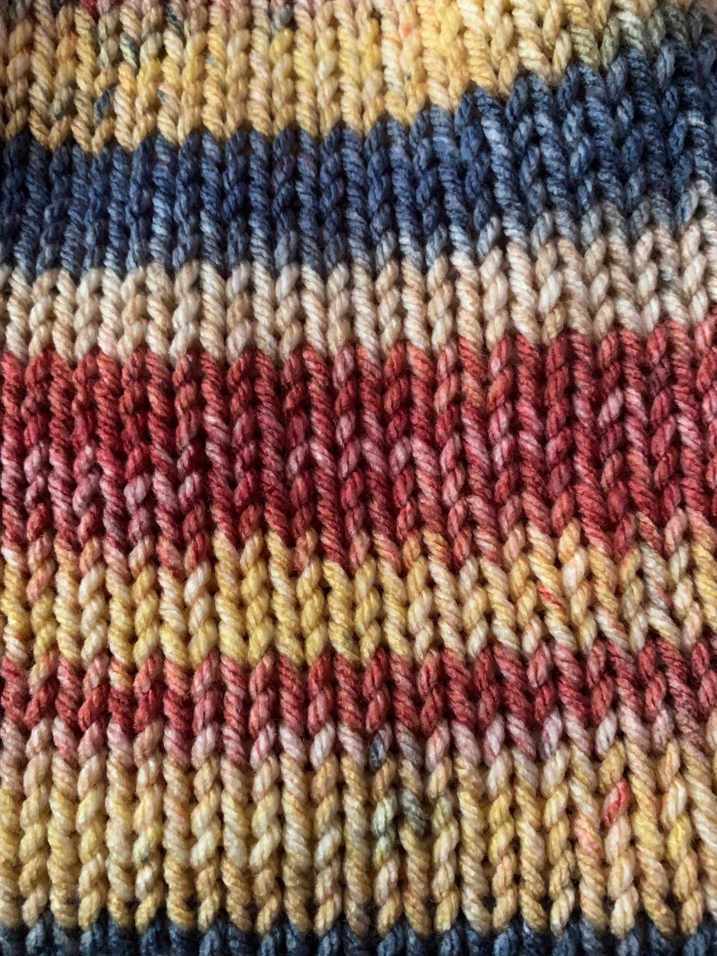 Starburst tangerine,denim blue, pale yellow,dull red, Skull Cap, Beanie, Dockers Hat, Fishermen Cap, Skully (KNITTED)