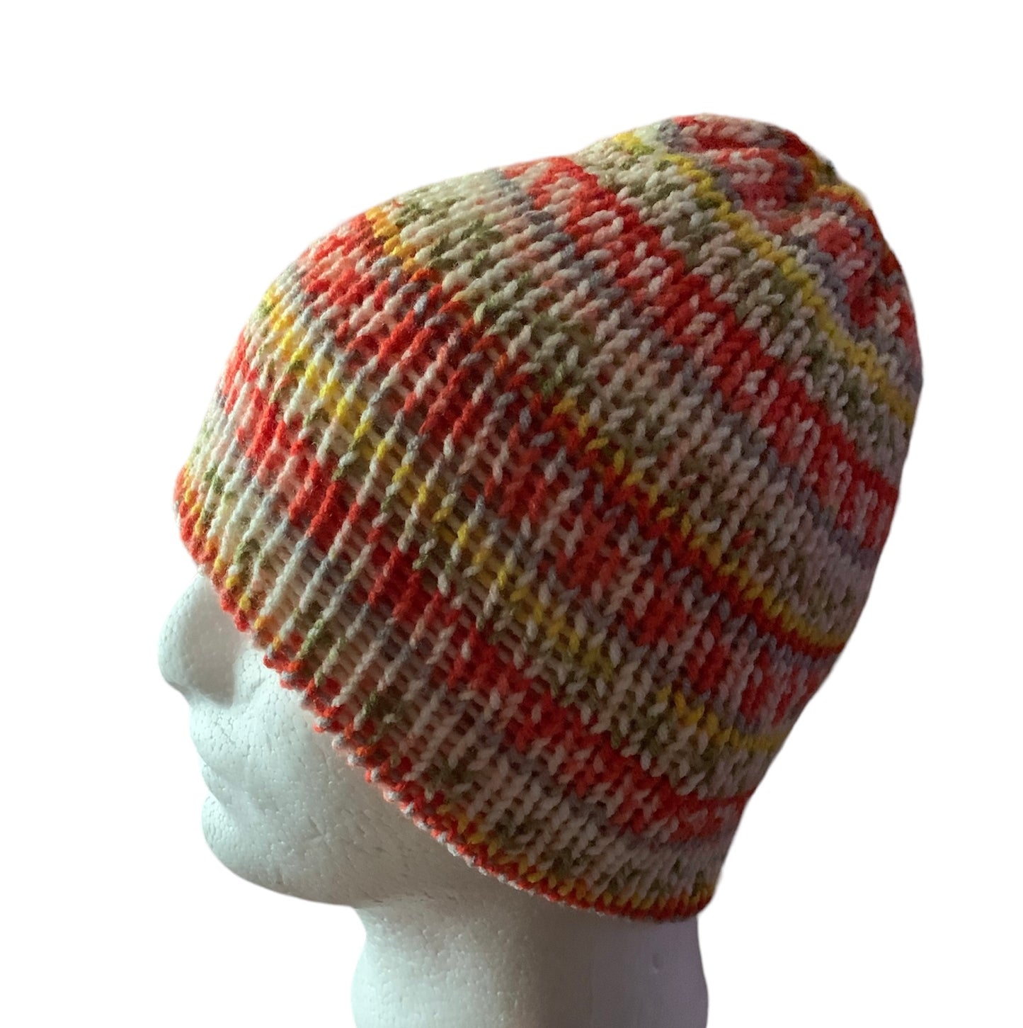 Gray,White,Yellow,Orange Skull Cap, Beanie, Dockers Hat, Fishermen Cap, Skully (KNITTED)