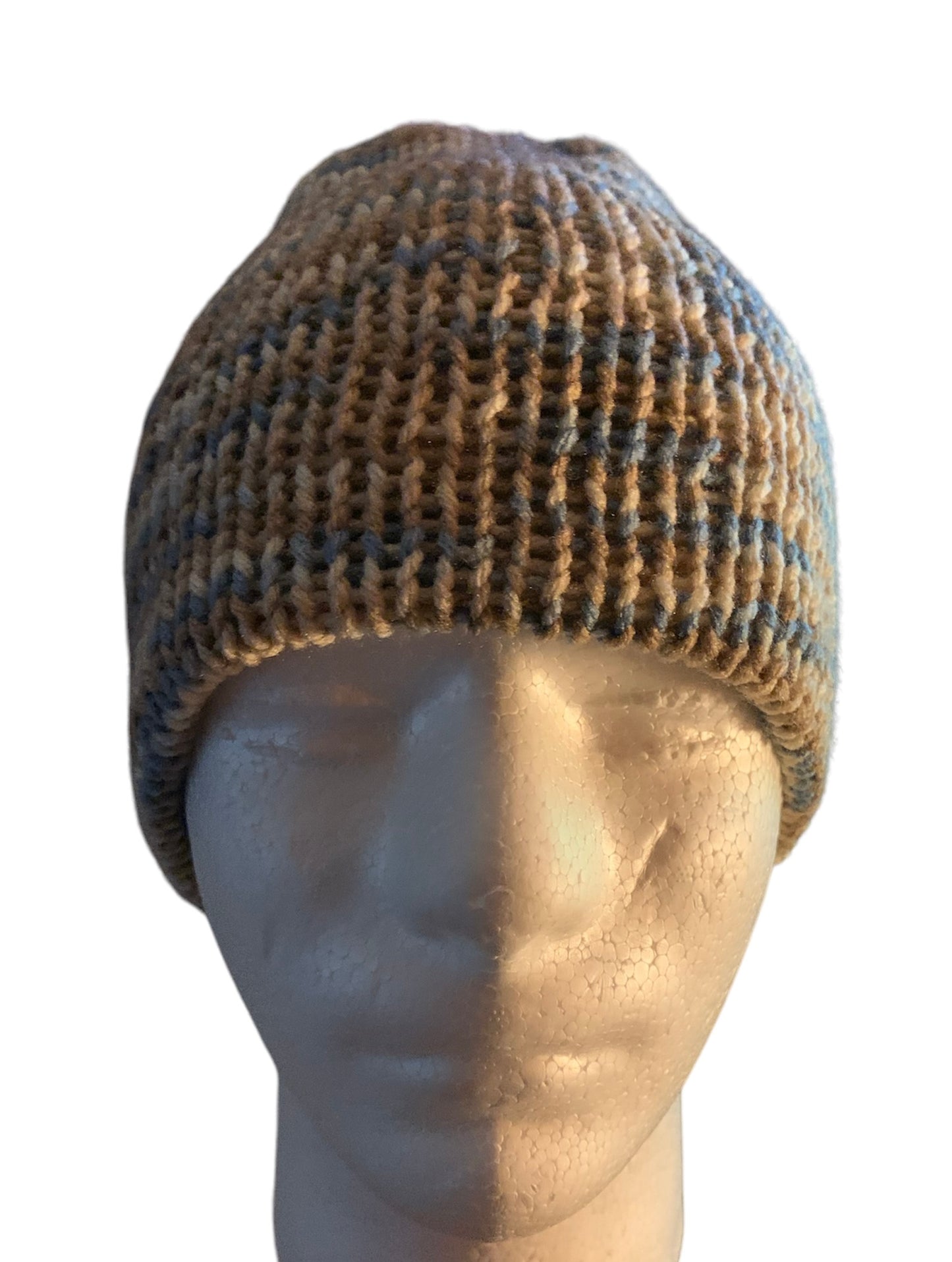 Light blue,Beige, & Tan Skull Cap, Beanie, Dockers Hat, Fishermen Cap, Skully (KNITTED)