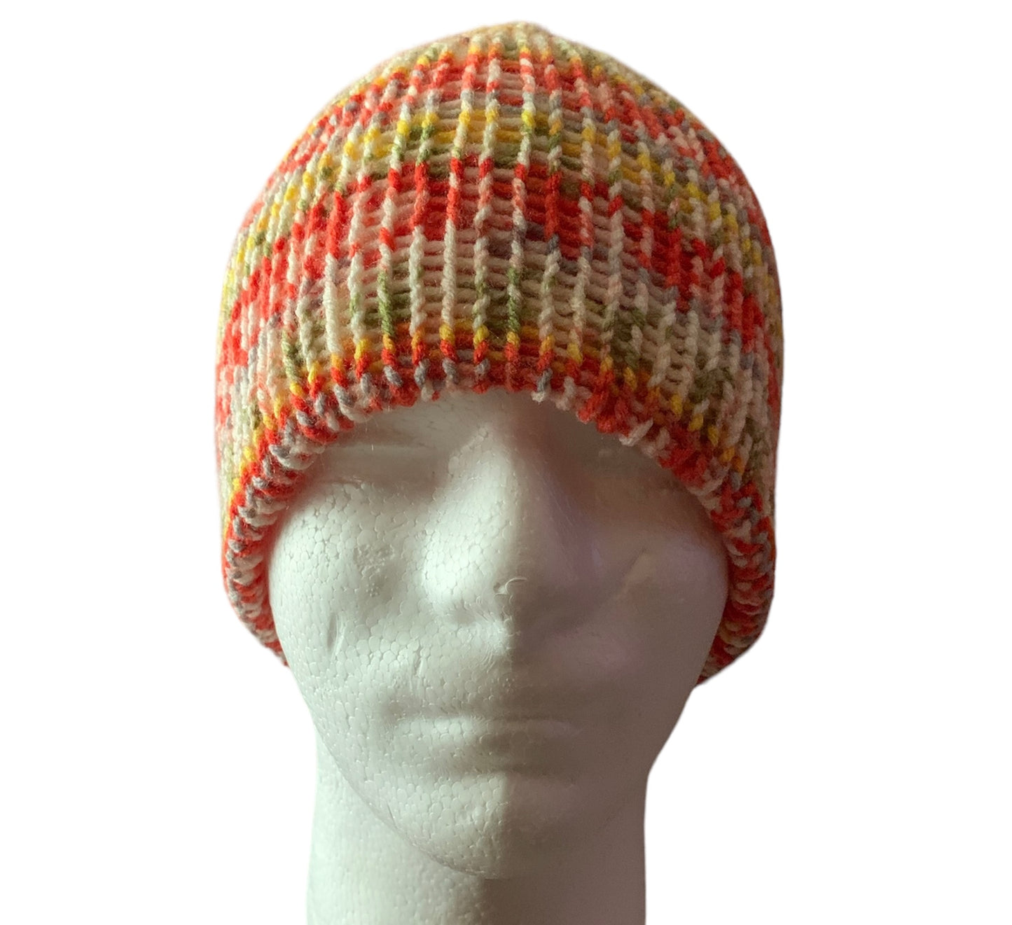 Gray,White,Yellow,Orange Skull Cap, Beanie, Dockers Hat, Fishermen Cap, Skully (KNITTED)