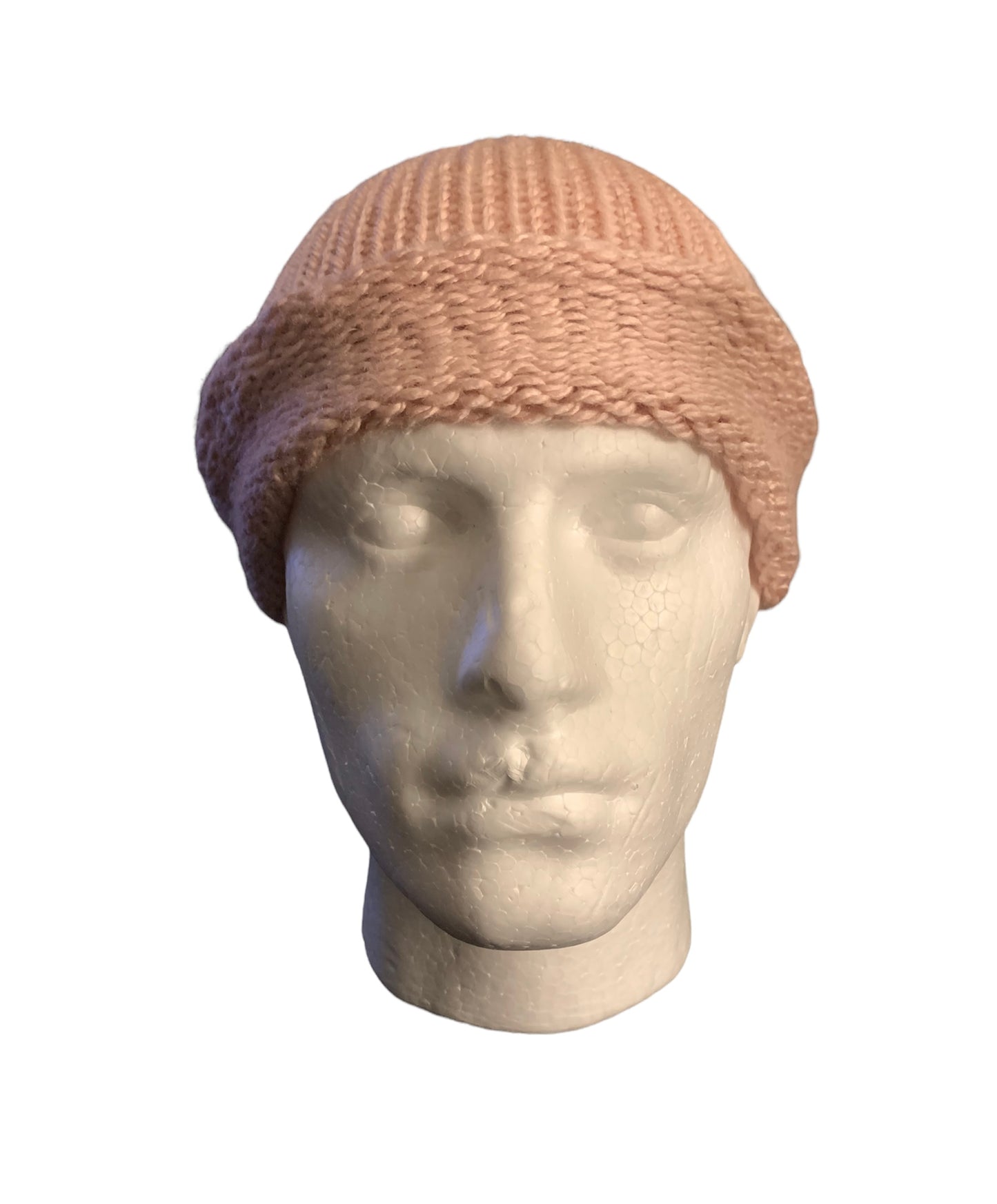 Rose Pink Skull Cap, Beanie, Dockers Hat, Fishermen Cap, Skully (KNITTED)