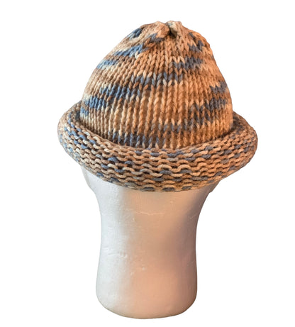 Beige, Baby Blue, Creme & Tan Roll Up Dockers Cap/Dockers Hat/Fisherman Hat/Skull Cap (KNITTED)