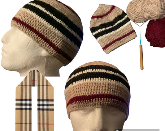 Inspired Kufi Hat,Skull Cap,Kufi, Beanie, Prayer Cap,Dockers hat, Fishermen Cap (CROCHET)