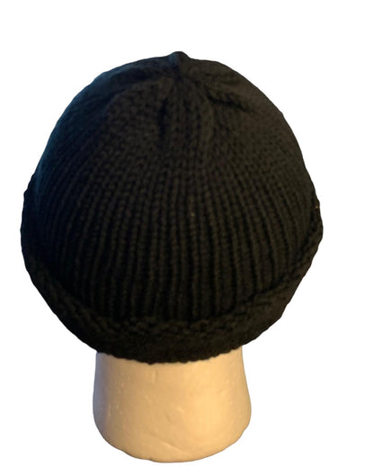 Black Skull Cap, Beanie, Dockers Hat, Fishermen Cap, Skully (KNITTED)