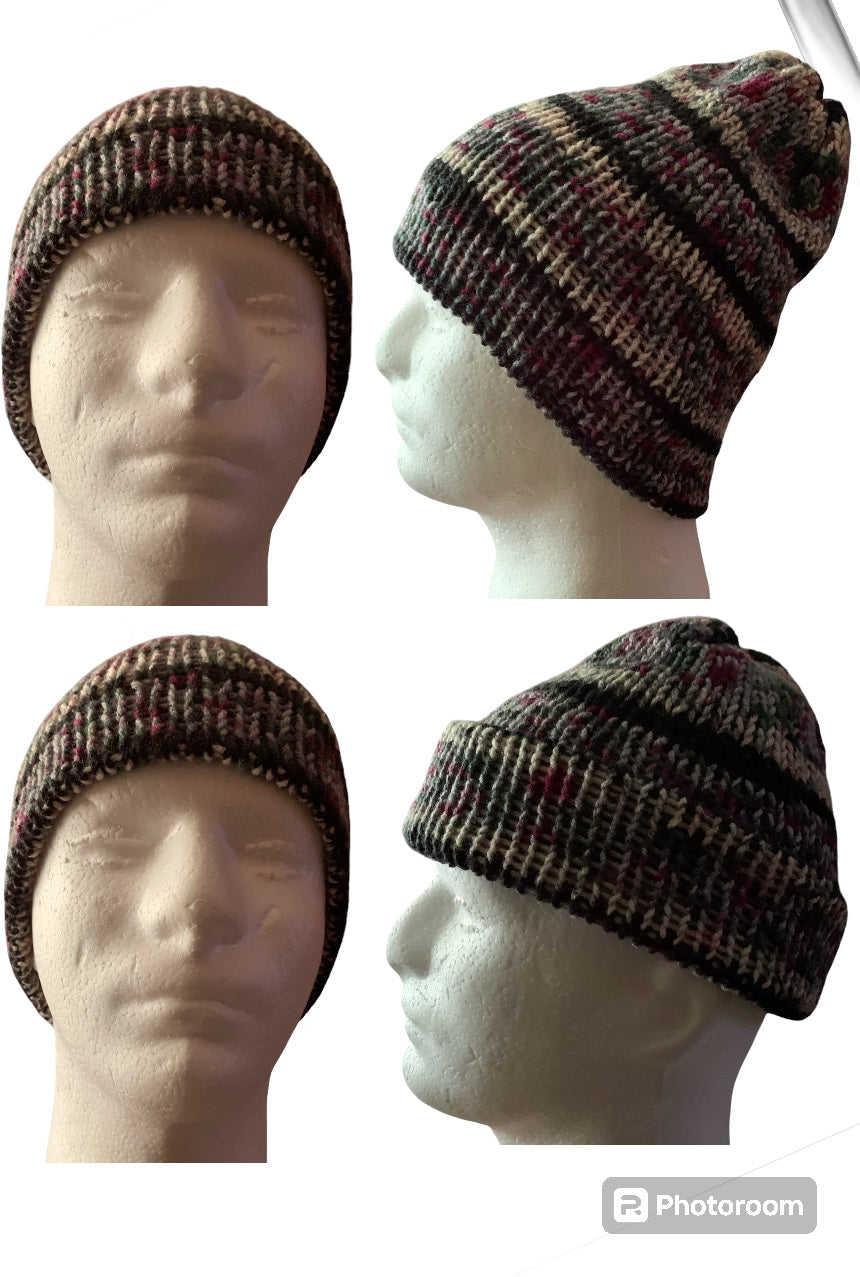 Black,Gray,White,Burgundy Speckled Skull Cap, Beanie, Dockers Hat, Fishermen Cap, Skully (KNITTED)