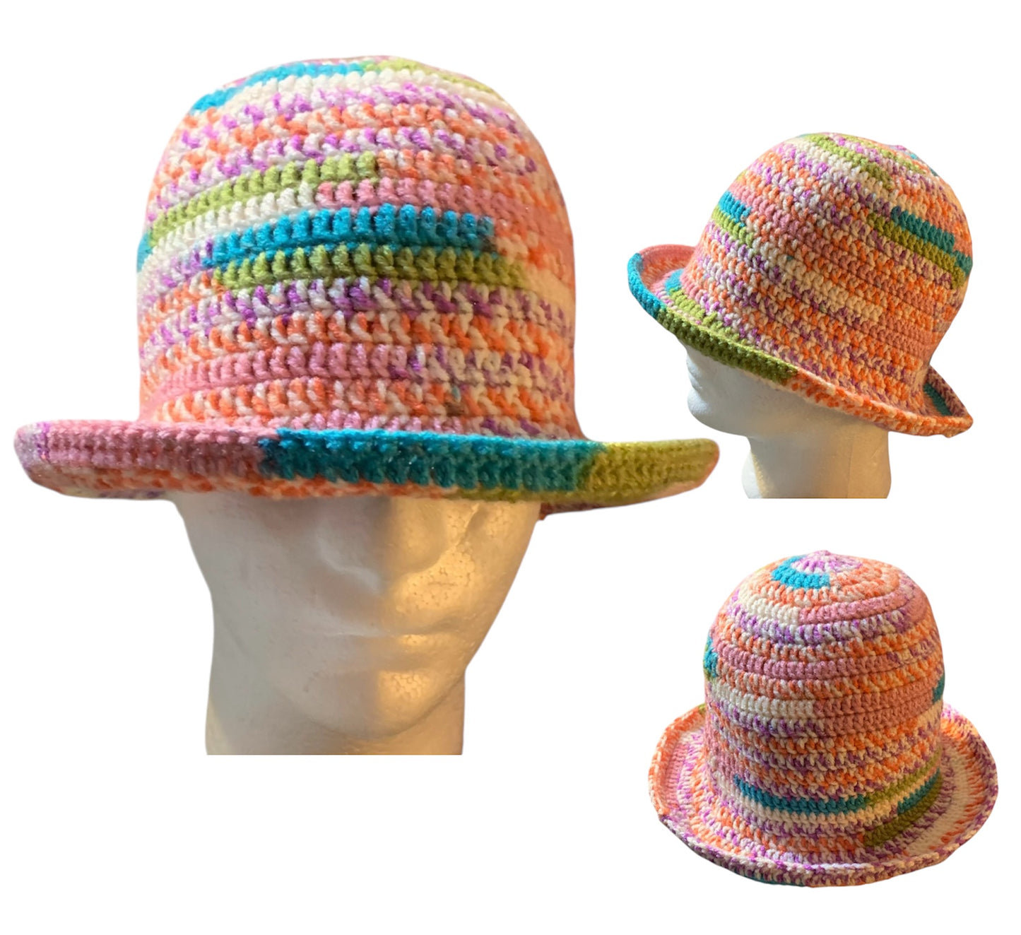 Tahira Multi color bucket hat (Crochet)